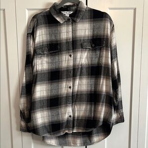 Old Navy Black and Gray Checkered Shirt
